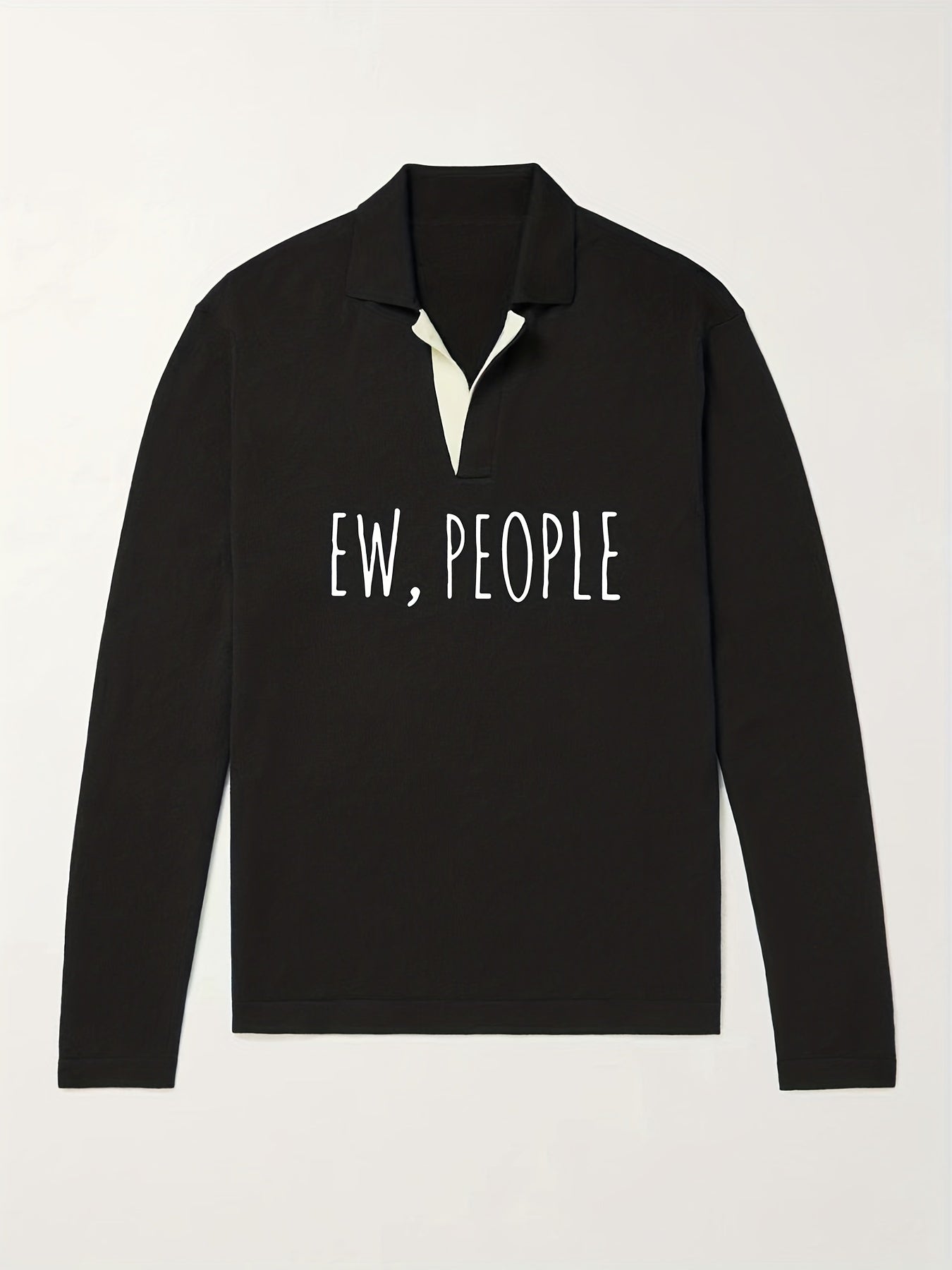 Funny Pattern Knit Polo Shirt for Men
