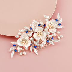 Vintage Flower Pearl Hair Comb Bridal Hair Accessories