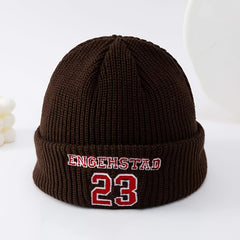 Winter Embroidered Beanie Hat Outdoor Warm Wool Woman Man Unisex