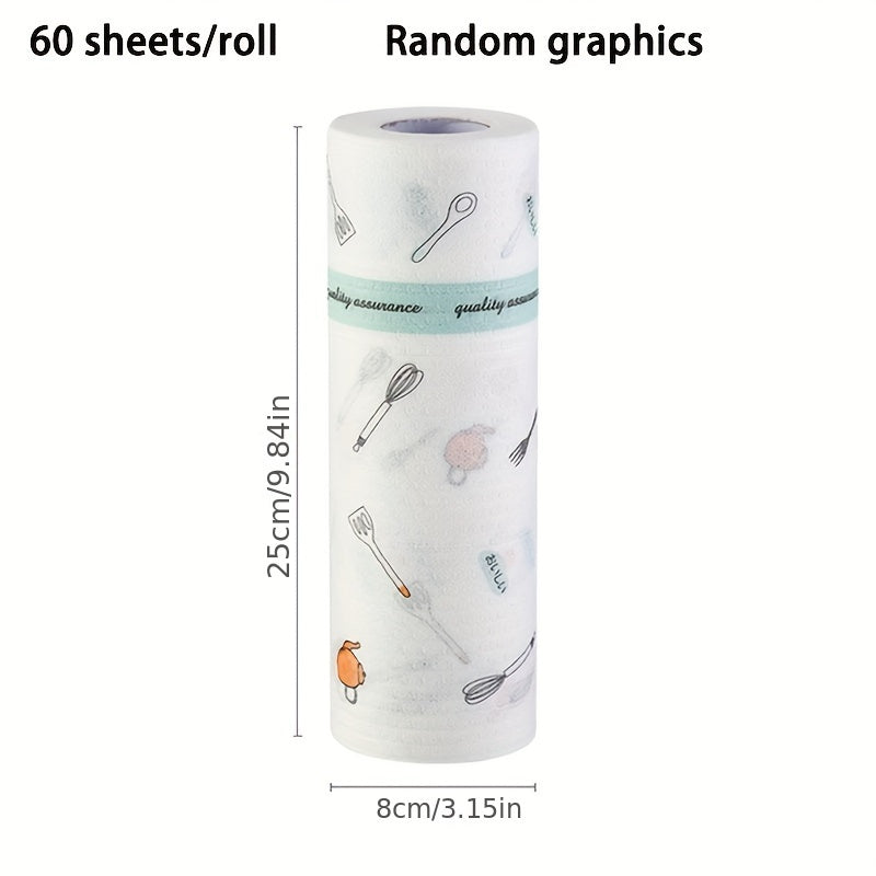 60pcs Roll Thickened Extended Washable Reusable Kitchen Paper