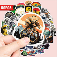 50 Waterproof Vinyl Biking Lifestyle Decals for Laptops Phones Guitars