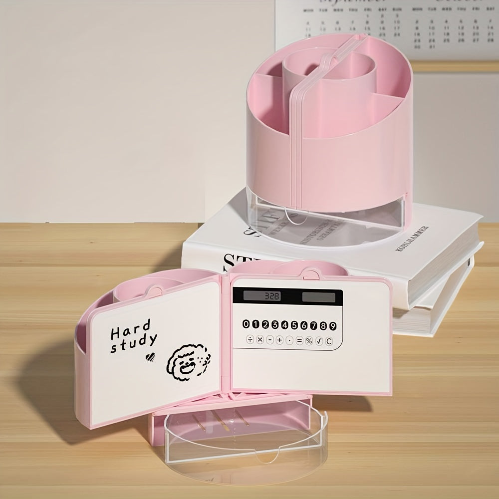 Multifunctional Pen Holder Large Capacity With Mirror Storage Box