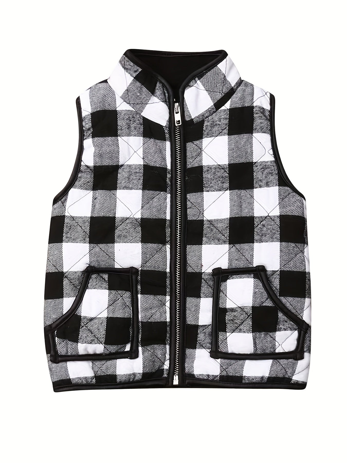 Toddler Girls Christmas Plaid Vest Jacket Coat Winter Warm Clothes