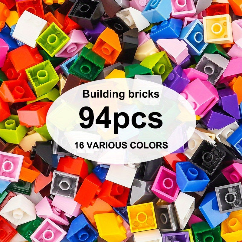 94pcs 2x2 Beveled Building Toy - Great Gift for Boys