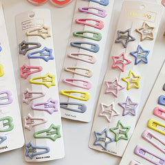 10pcs Cartoon Candy Sweet Heart Star Hair Clips for Girls