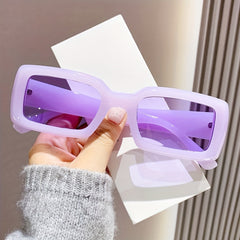 Y2K Rectangle Sunglasses Dopamine Jelly UV400 Sun Shades
