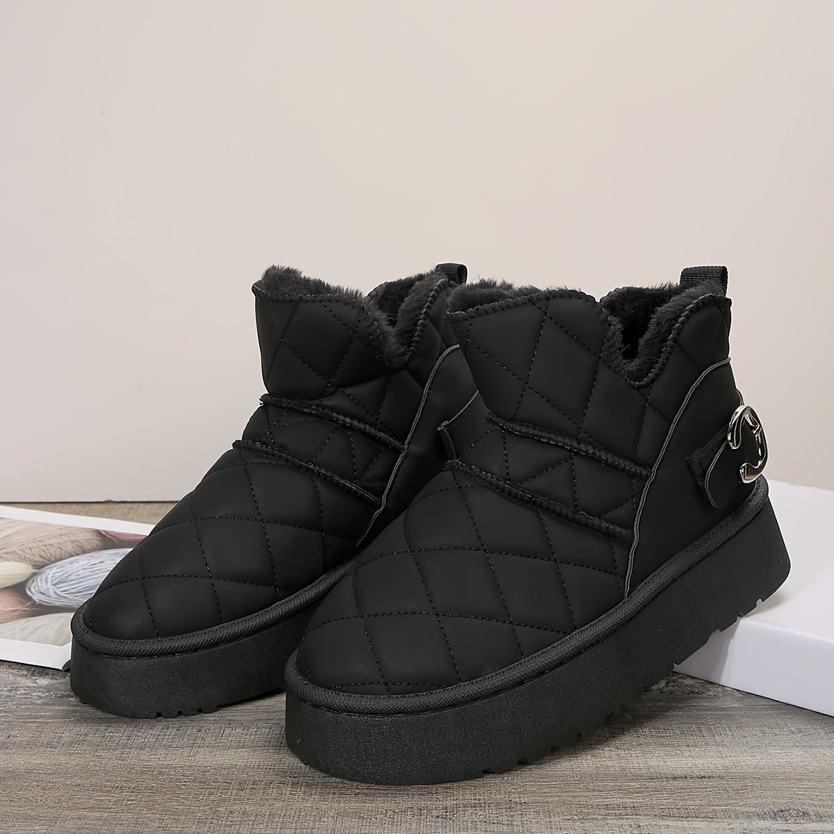 Women's Thickened Medium Tube Snow Boots Non-slip Warm Snow Shoes