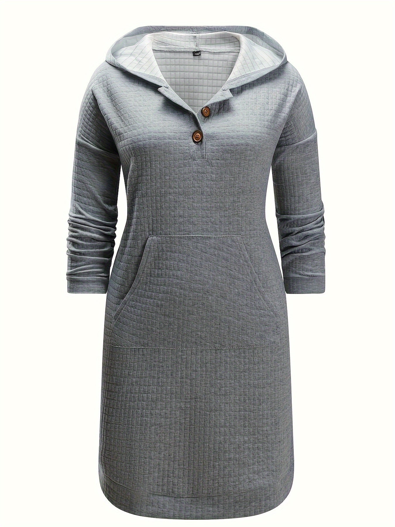 Waffle Hooded Sweatshirt Dress