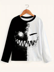 Men's Grimace Print Long Sleeve Novelty T-Shirt for Autumn