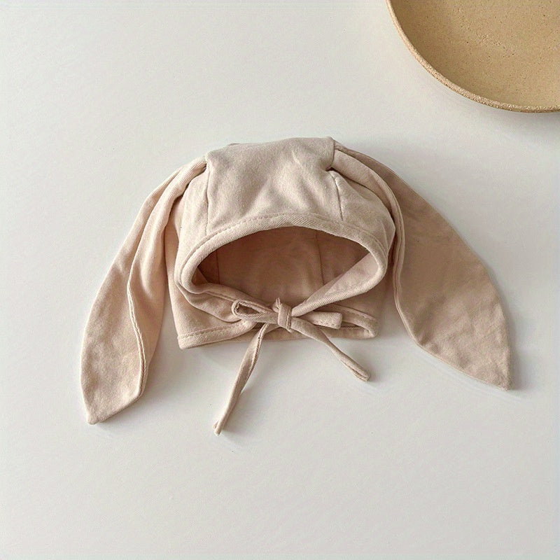 Baby Lace up Ear Protection Hat with Rabbit Ear for 0-8 Months