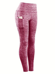High Waist Yoga Pants With Pocket Running Sports Workout Fitness Leggings