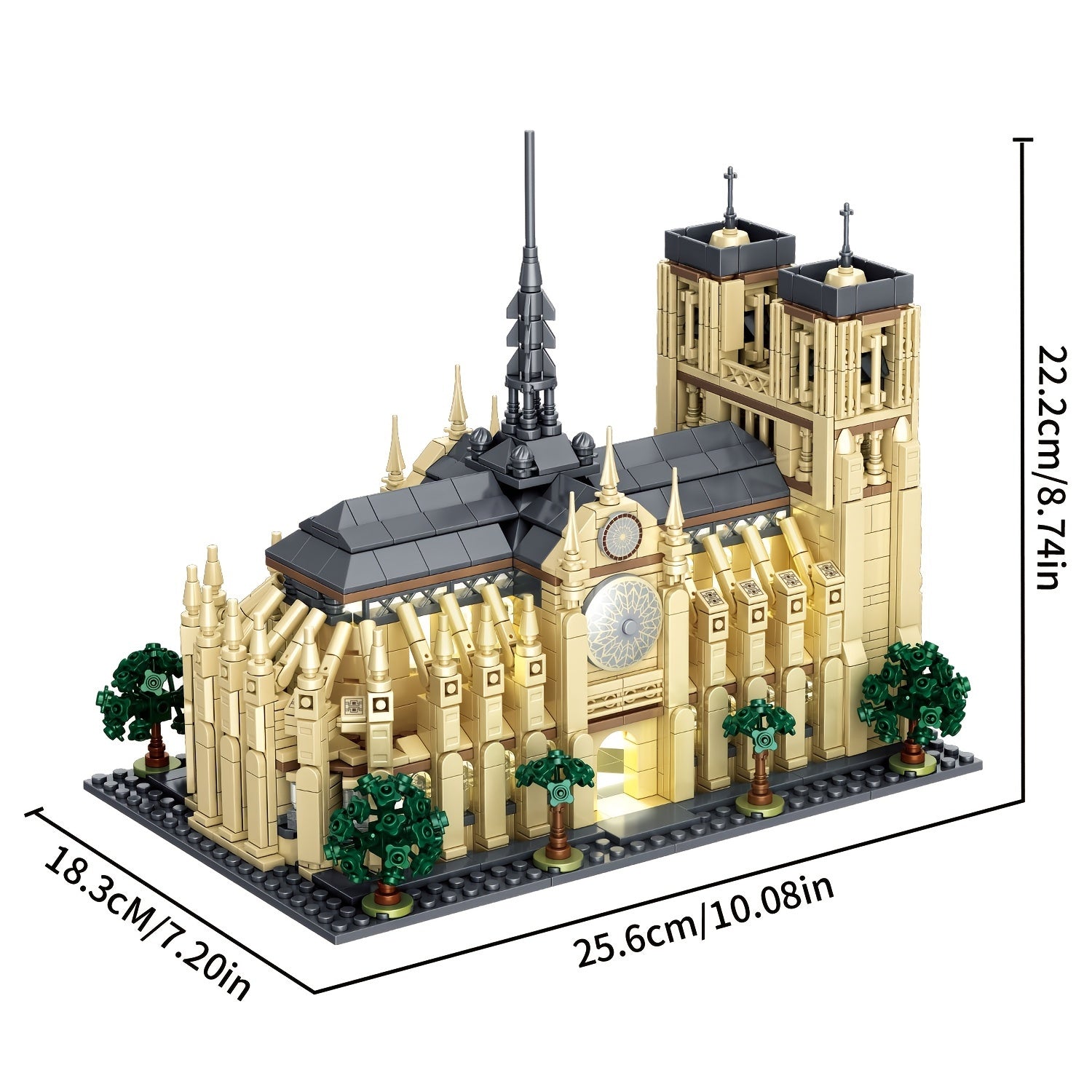 1757pcs Cathedral Building Blocks Set with LED Lights