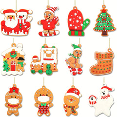 12 Gingerbread Man Christmas Decorations Tree Hanging Ornaments Figurine