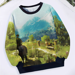 Tranquil City Graphic Crew Neck Sweatshirt For Sports Gift