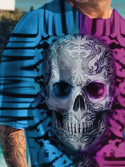 Men's Totem Skull Graphic T-shirt & Stretch Shorts Set