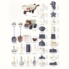Beach Toy Set 18pcs Beach Truck and Stroller Set Pretend Play Fun Beach Toys