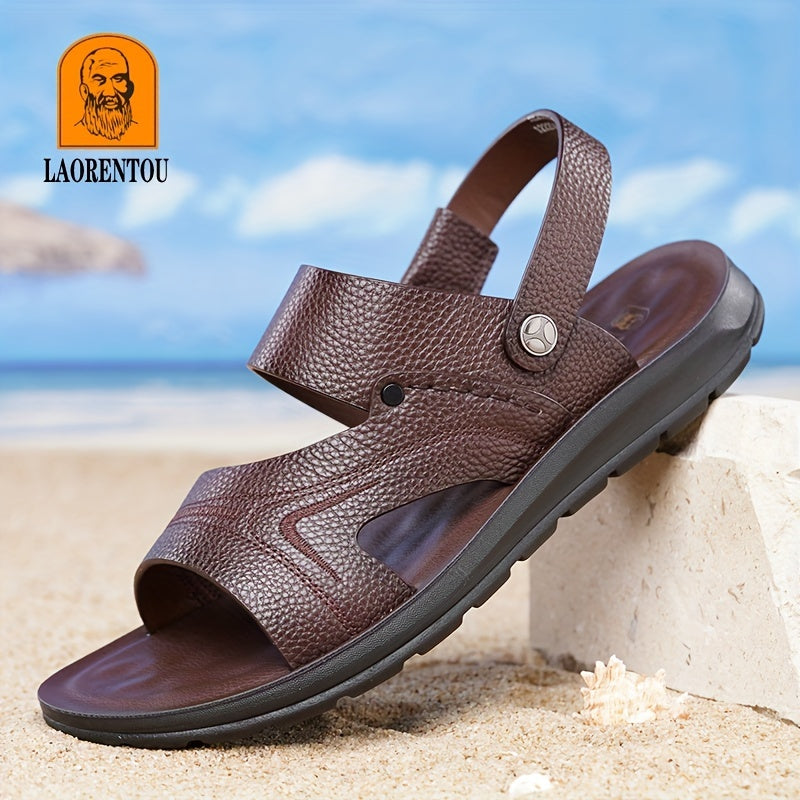 LAORENTOU Men's Leather Outdoor Sandals