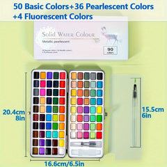 Solid Watercolor Paint Set in Metal Box 12 Colors