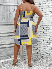 Women's Striped & Geometric Print Sleeveless Tank Dress
