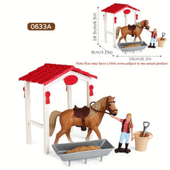 Deluxe Farm Ranch Playset with Stable & Horseback Riding Scene