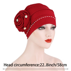 Ladies Pearl Bandana Hat Solid Beanie Valentines