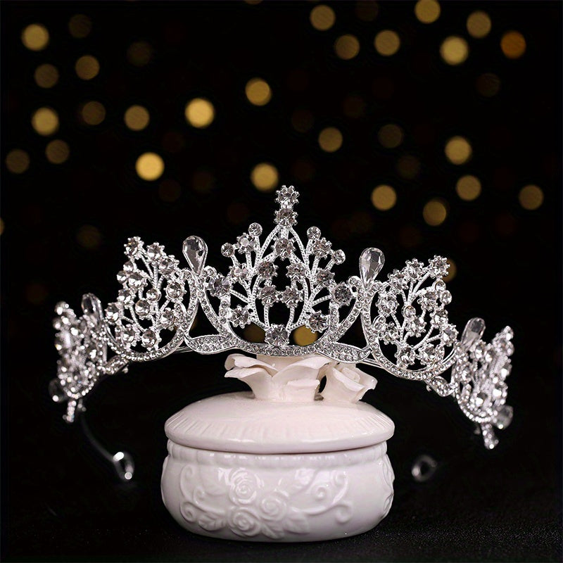 Golden Princess Tiara Crown Rhinestone Hair Accessories