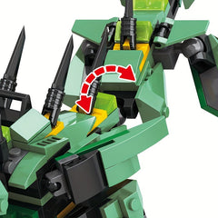 Green Chinese Dragon Building Blocks Set Educational ABS Construction Toy Animal