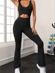 Women's Solid V-Neck Sleeveless Jumpsuit