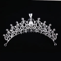 Silvery Crystal Wedding Crown Headband Bridal Tiara