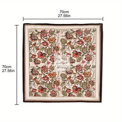 Flower Animal Print Bandana Shawl Satin Scarf Neckerchief Head Wrap