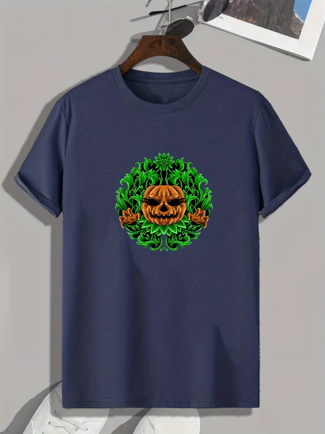 Halloween Pumpkin Pattern Print Men's Sports Tee