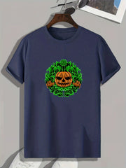 Halloween Pumpkin Pattern Print Men's Sports Tee