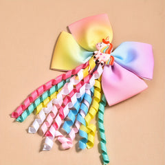 Girls Rainbow Bowknot Tape With Unicorn Charm