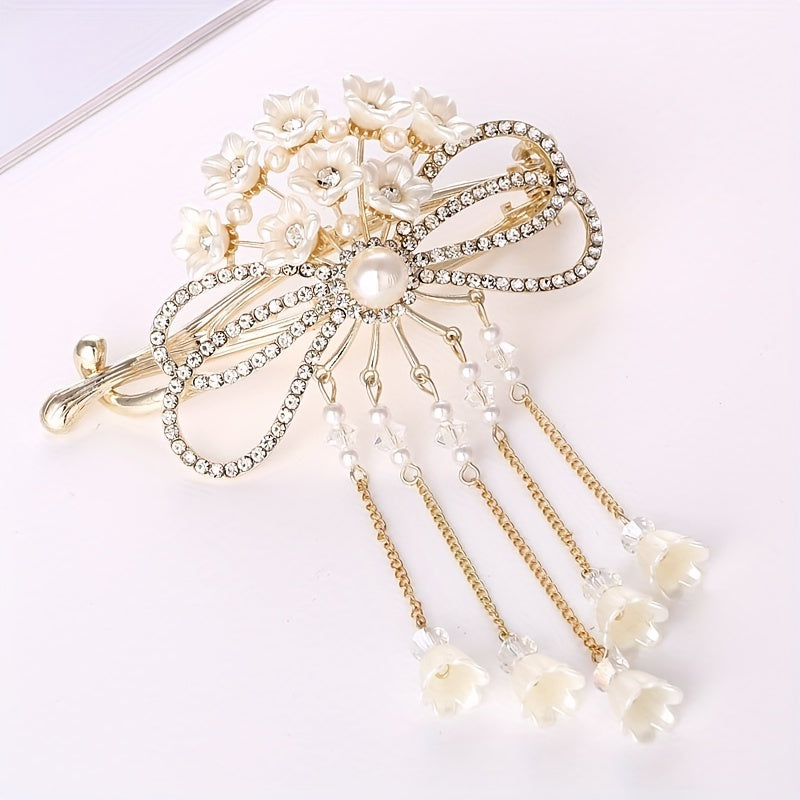 Lily Of The Valley Flower Tassel Twist Clip Hair Accessory