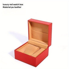 Right Angle Bezel Watch Box With Flip Cover PU Leather Watch Packaging Box