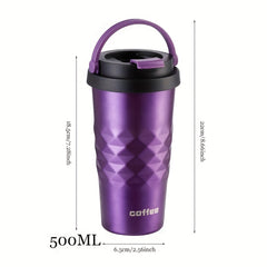 500ml Water Bottle With Lid Portable Tumbler Coffee Mug