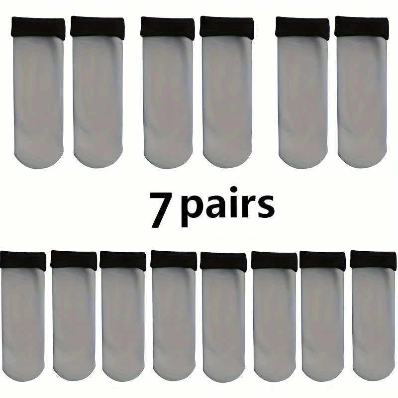 Plush Lined Crew Socks Unisex Warm Hosiery