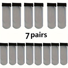 Plush Lined Crew Socks Unisex Warm Hosiery