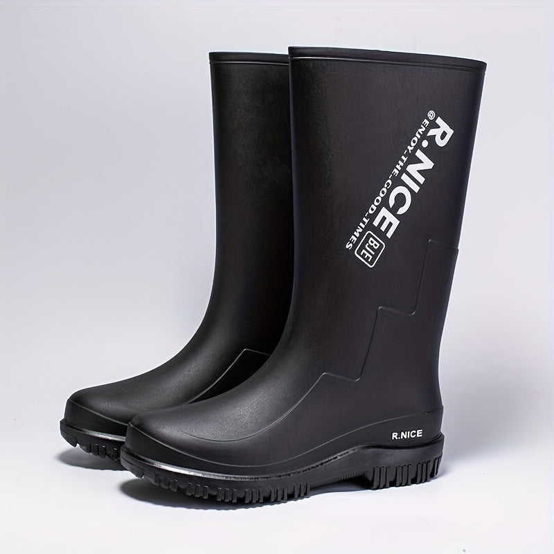 Men High Top Rain Boots Wear resistant Waterproof Non slip Galoshes