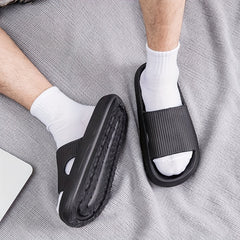 Men's Non Slip Platform Slides Comfortable Pillowy Slides