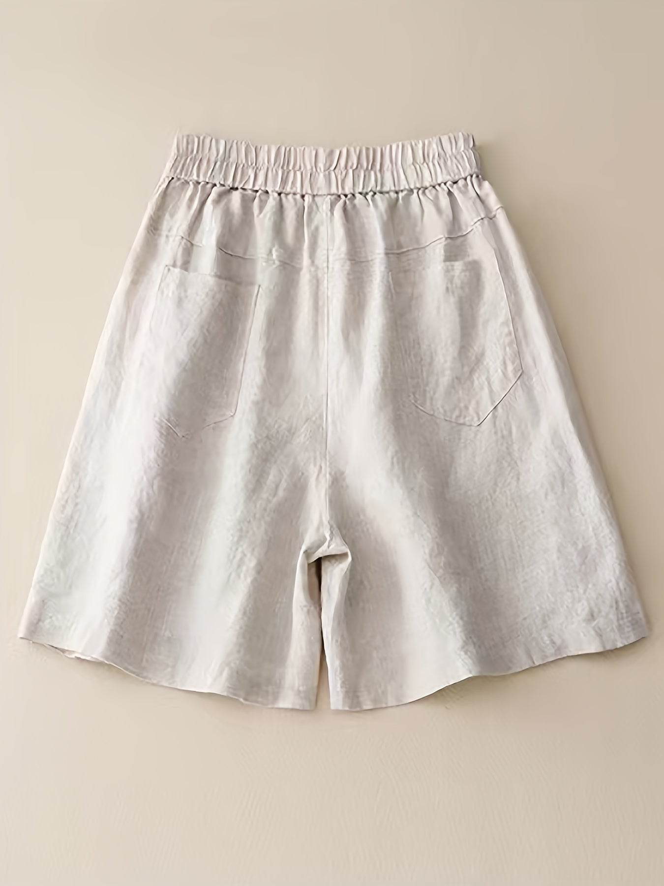 High Waist Solid Pocket Shorts for Women