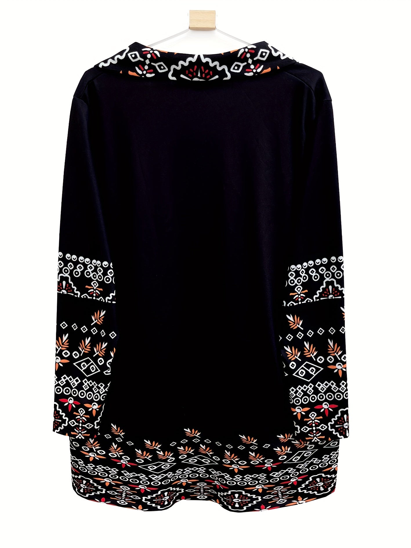 Floral Print Long Sleeve Open Front Cardigan