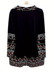 Floral Print Long Sleeve Open Front Cardigan