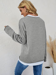 Smiling Face Heart Long Sleeve Top Women's Athleisure