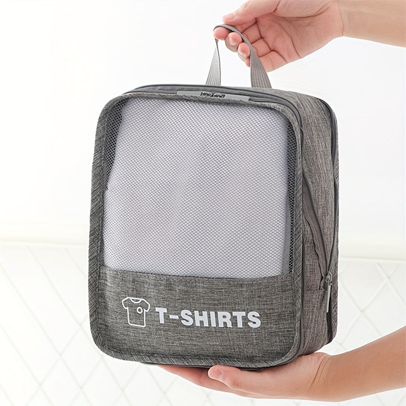 Gray Travel Storage Bag Luggage Sorting Storage Bag with Zipper