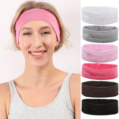 6pcs Sports Sweatband Stretchy Headband For Women Men