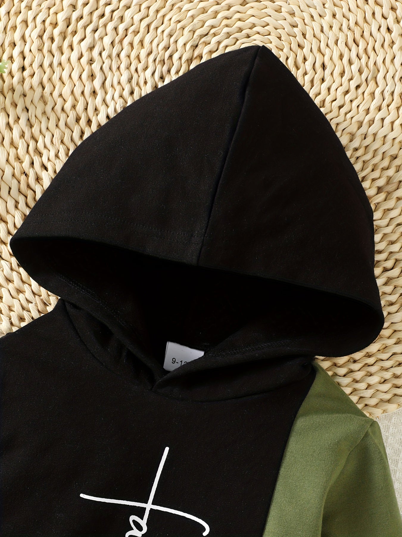 Baby Boys Letter Print Hooded Sweatshirt for Spring/Autumn