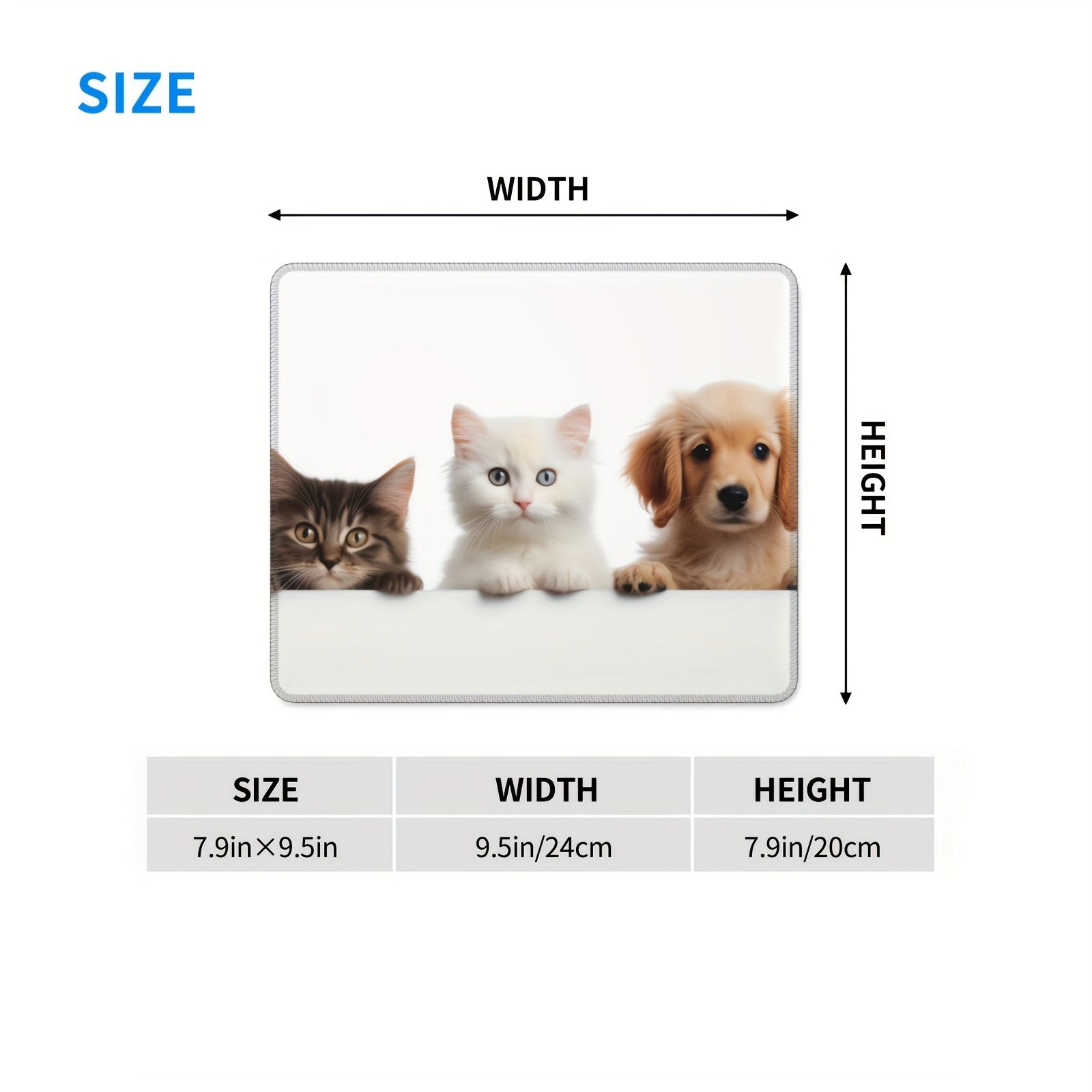 Cat And Dog Pattern Square 20x24cm Mousepad