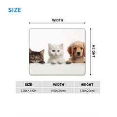 Cat And Dog Pattern Square 20x24cm Mousepad