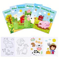 7 Mini Farm & Sea Animals Art Books - Coloring, Painting, Drawing